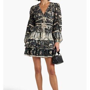 Ulla Johnson Nina tiered printed cotton-blend mini dress